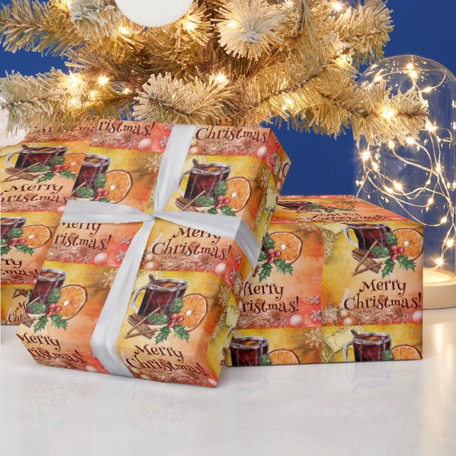 God jul Kopp Orange Holly Berry Cinnamon Presentpapper (Helgdagar)