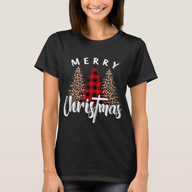 God jul Kor Buffalo Play Leopard Skriv ut T Shirt (Framsida)