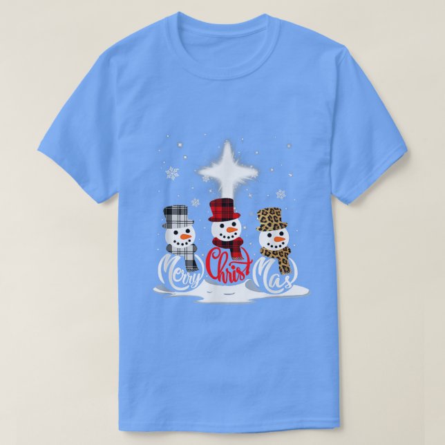 God jul Kor Jesus Snögubbe Funny Julafton för T Shirt (Design framsida)