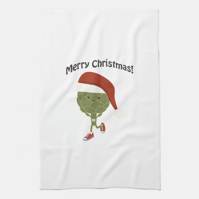 God jul! Köra Artichoke Kökshandduk (Vertikal)