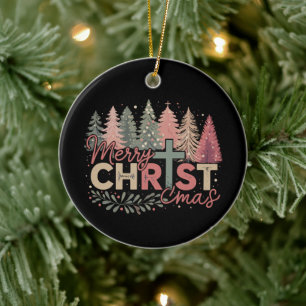God jul kors tro Jesus kristen berättelse Julgransprydnad Keramik
