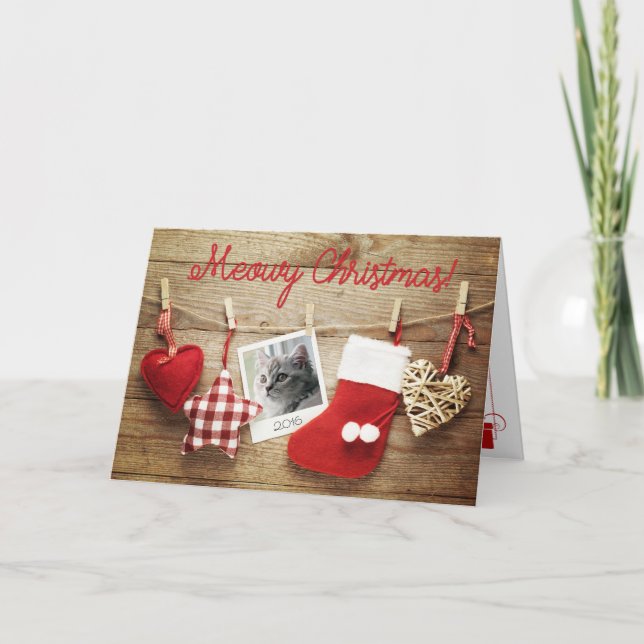 God jul! Kort | Cute Kitten i Photo (Framsida)