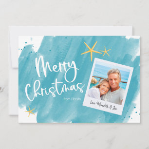 God jul-kort för akvariefärgad