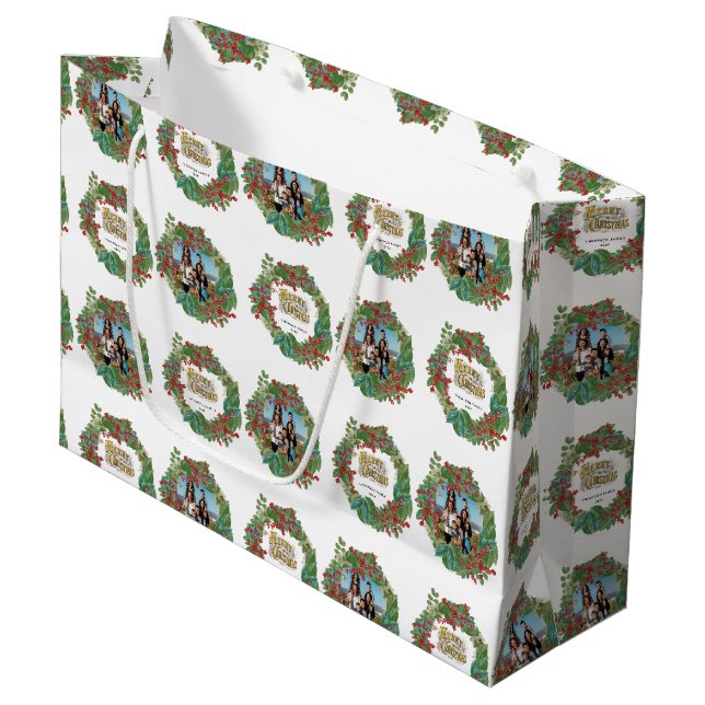 God jul-kort för Family Photo Script Helgdag (Framsidan Vinklad)