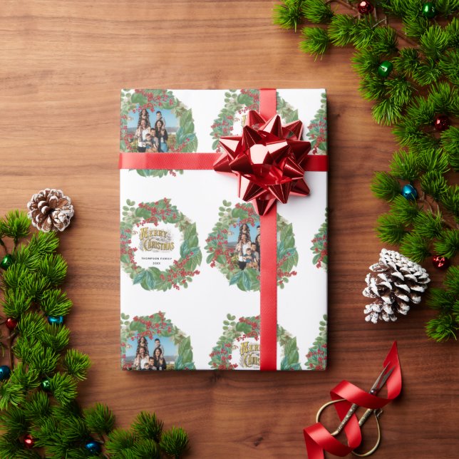 God jul-kort för Family Photo Script Helgdag Presentpapper (Julgåva)