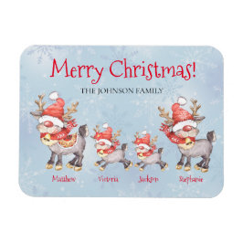 God jul-kort för renfamiljens Personlig Magnet
