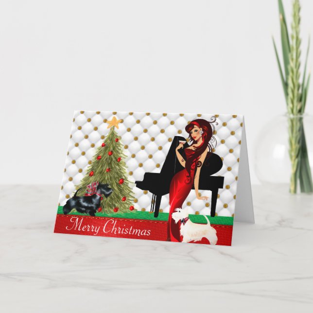 God jul-kort från sofistikerade kvinnor helgkort (Framsida)