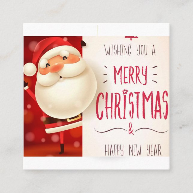 God jul-kort fyrkantigt visitkort (Framsida)