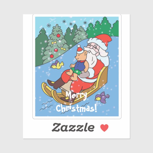 God jul-kort klistermärken (Ark)