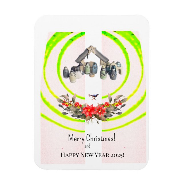 God jul! Kort Magnet (Vertikal)