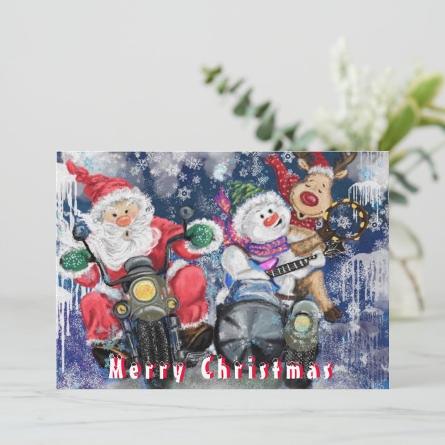 God jul-kort med ädla vänner (Stående Fram)