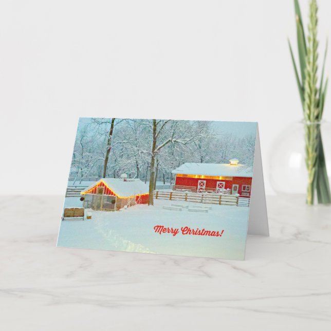 God jul-kort med en scen för diskodling helgkort (Framsida)