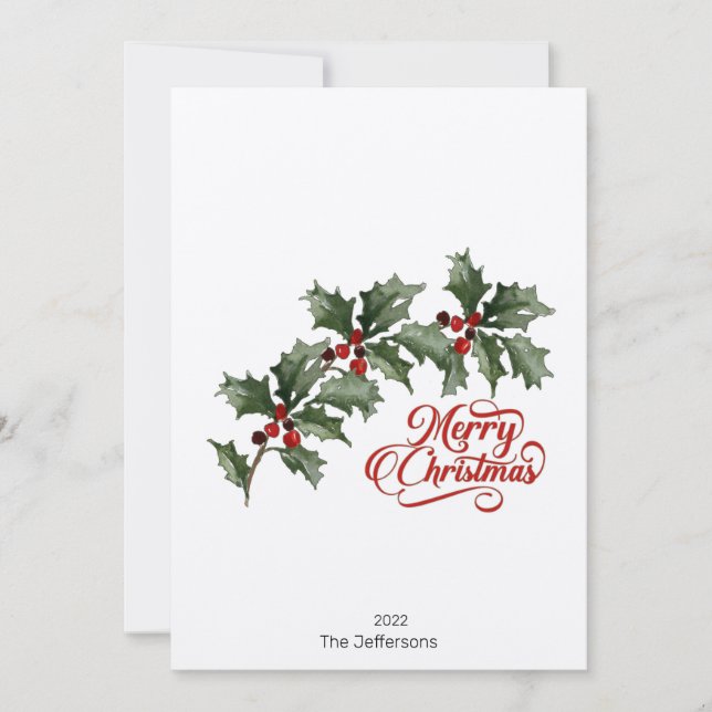 God jul-kort med Namn och år Inbjudningar (Framsida)