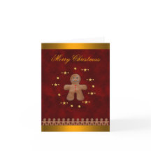 God jul-kort med Pepparkaksgubbar