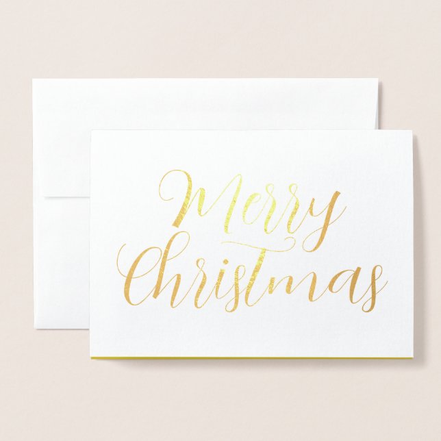 God jul-kort, Modern Calligraphy Chic Card Folierat Kort (Framsida med kuvert)