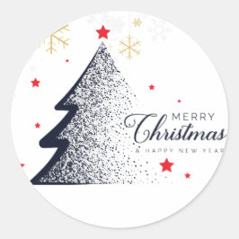 God jul-kort runt klistermärke