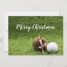 god jul-kort till golfer med golf boll