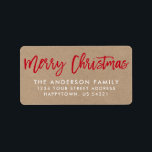 God jul Kraft för penselstjärnor Adressetikett<br><div class="desc">Adressetikett för returadress för Modern Push Script God jul Kraft-familjen</div>