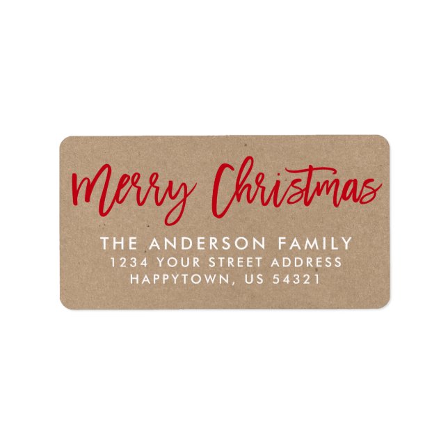God jul Kraft för penselstjärnor Adressetikett (Framsidan)