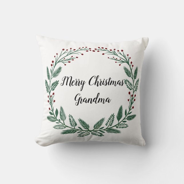God jul-krans med berries kudde (Framsida)