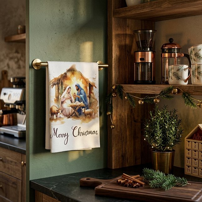 God Jul Krubba Kökshandduk (Skapare uppladdad)