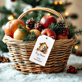 God Jul Krubba personlig Presentetikett