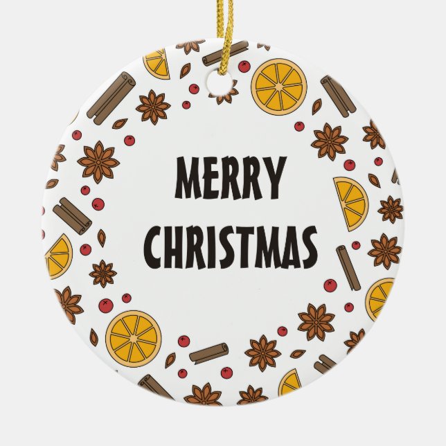 god jul kryddor, stjärnanis julgransprydnad keramik (Framsidan)