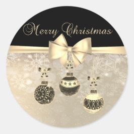 God Jul,Kulor, Snöflingor, Bow Runt Klistermärke