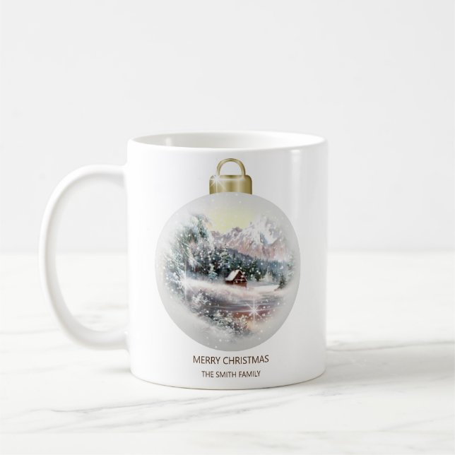 God Jul Kulspetsprydnad Berg Snö Kaffemugg (Vänster)