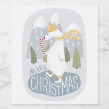 God jul. Kute lustig vinterbjörn polar