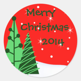 God jul kuvertförsegling eller Helgdag Runt Klistermärke