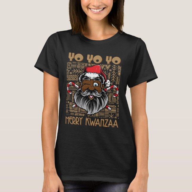 God jul Kwanzaa African Jultomten T Shirt (Framsida)