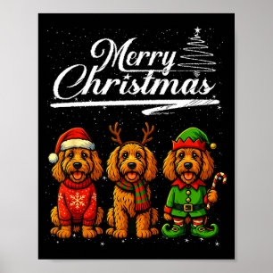God Jul Labradoodle Renjävlar Tomte Hund Poster