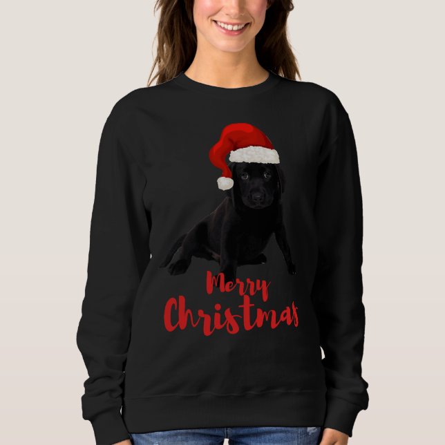 God jul Labrador Black Labrador T Shirt (Framsida)