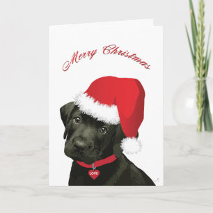 God jul Labrador Puppy med Santa Hat Helgkort