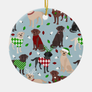 God jul Labrador Retriever Ceramic Ornament