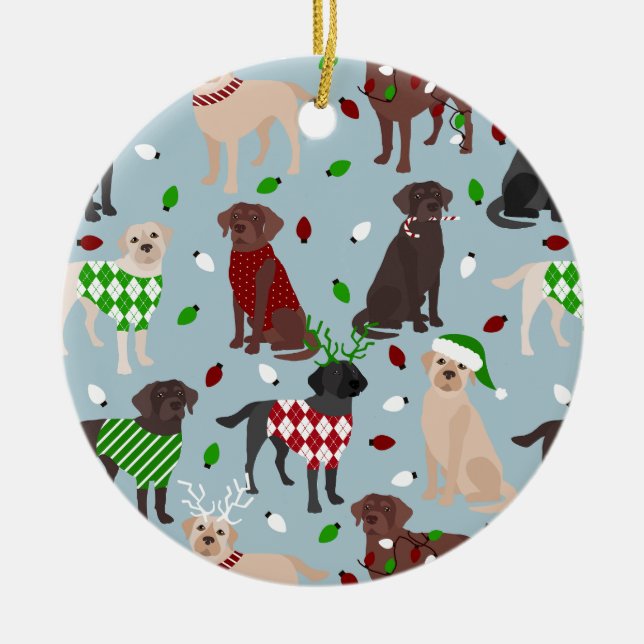 God jul Labrador Retriever Ceramic Ornament (Framsidan)
