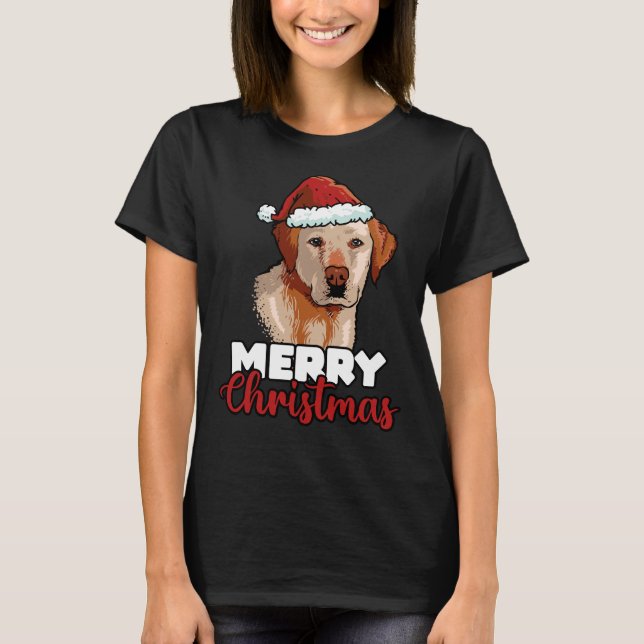 God jul Labrador Retriever Hund 139 T Shirt (Framsida)