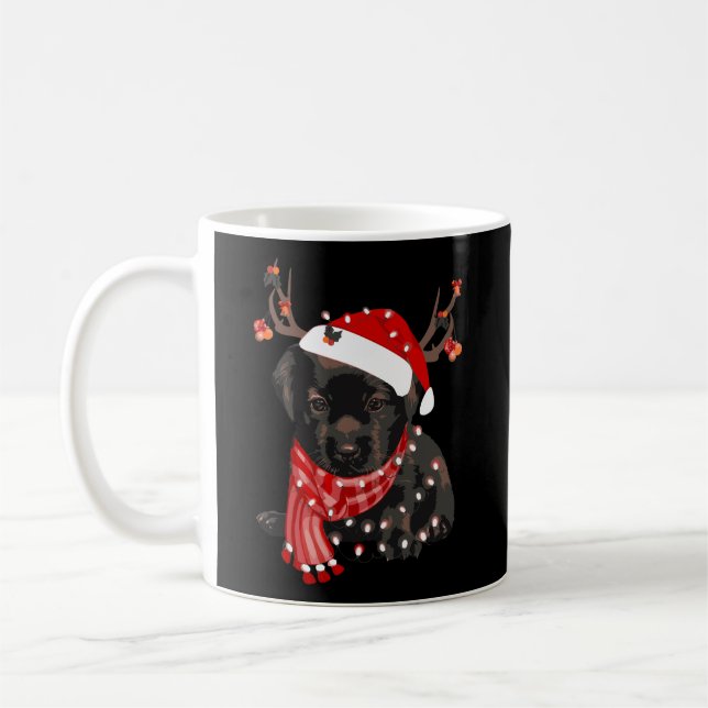 God Jul Labrador Retriever Hund Svart lab Älskare  Kaffemugg (Vänster)
