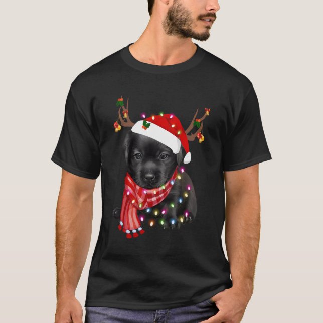 God Jul Labrador Retriever Hund Svart lab Älskare  T Shirt (Framsida)