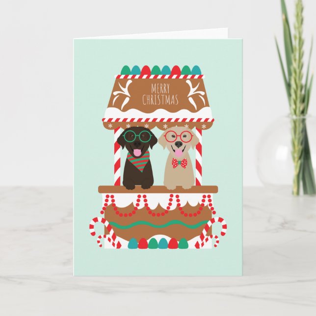 God jul Labrador Retriever Hundar Helgkort (Framsida)