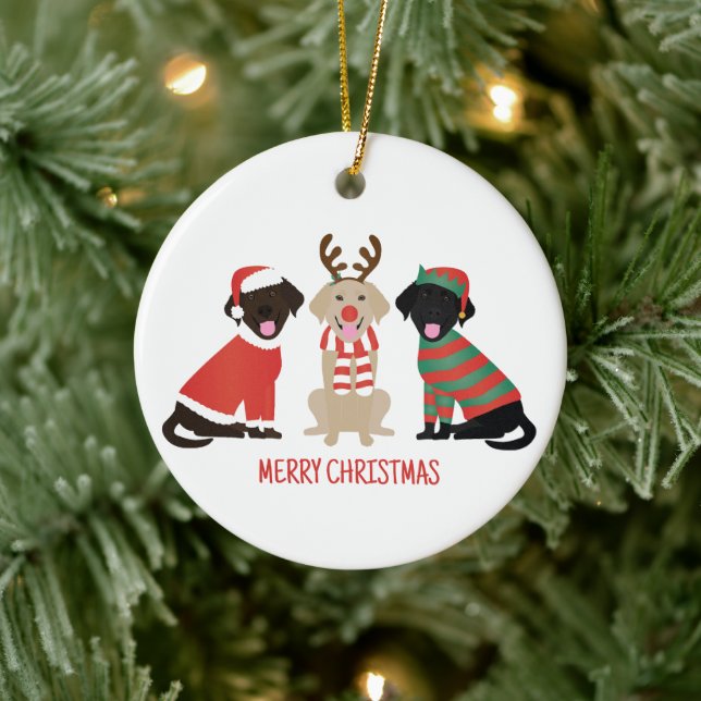 God jul Labrador Retriever Hundar Julgransprydnad Keramik (Träd)