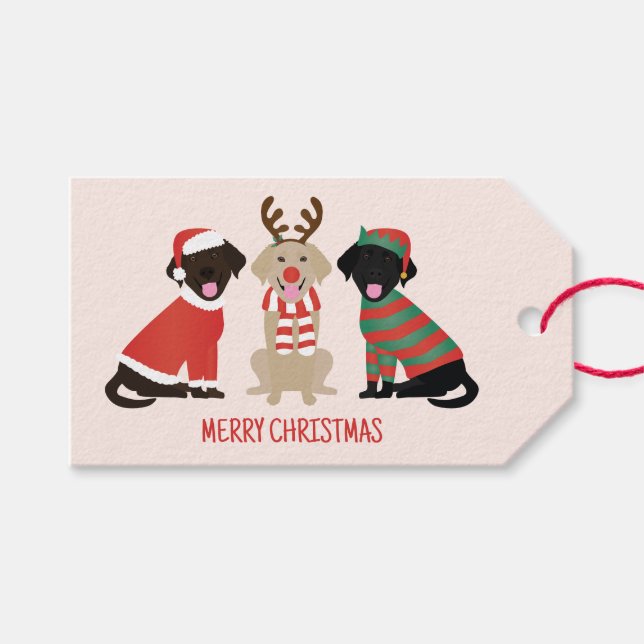 God jul Labrador Retriever Hundar Presentetikett (Framsidan (Horisontell))