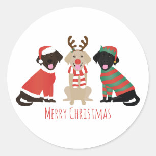 God jul Labrador Retriever Hundar Runt Klistermärke