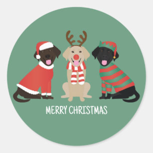 God jul Labrador Retriever Hundar Runt Klistermärke