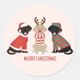 God jul Labrador Retriever Hundar Runt Klistermärke