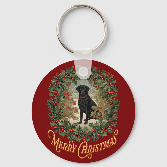God jul Labrador Retriever Nyckelring (Framsida)