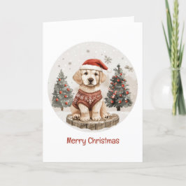 God jul Labrador Retriever Puppy Helgkort