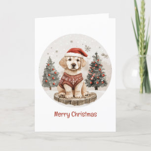 God jul Labrador Retriever Puppy Helgkort
