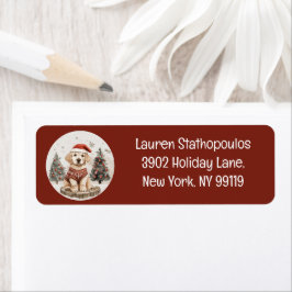 God jul Labrador Retriever Puppy Returadress Etikett